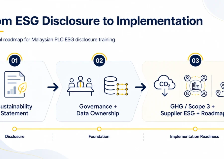 Practical training for small and medium-sized PLCs moving from basic Sustainability Statement reporting to stronger ESG governance, data ownership and implementation readiness.